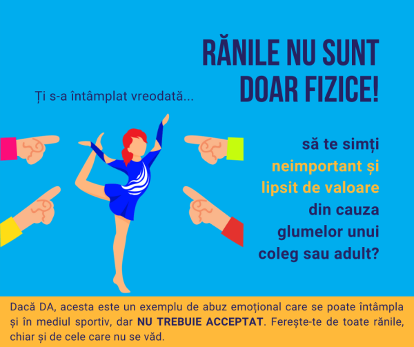 Romanian language poster about safeguarding in gymnastics
