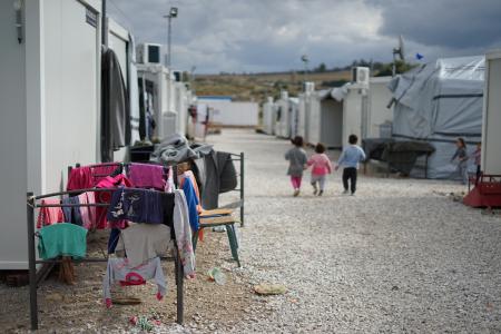 Photo by Julie Ricard shows Syrian refugee camp in the outskirts of Athens