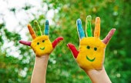 Painted children hands