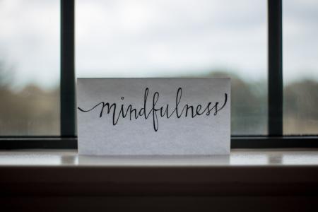 a piece of paper with mindfulness written on it